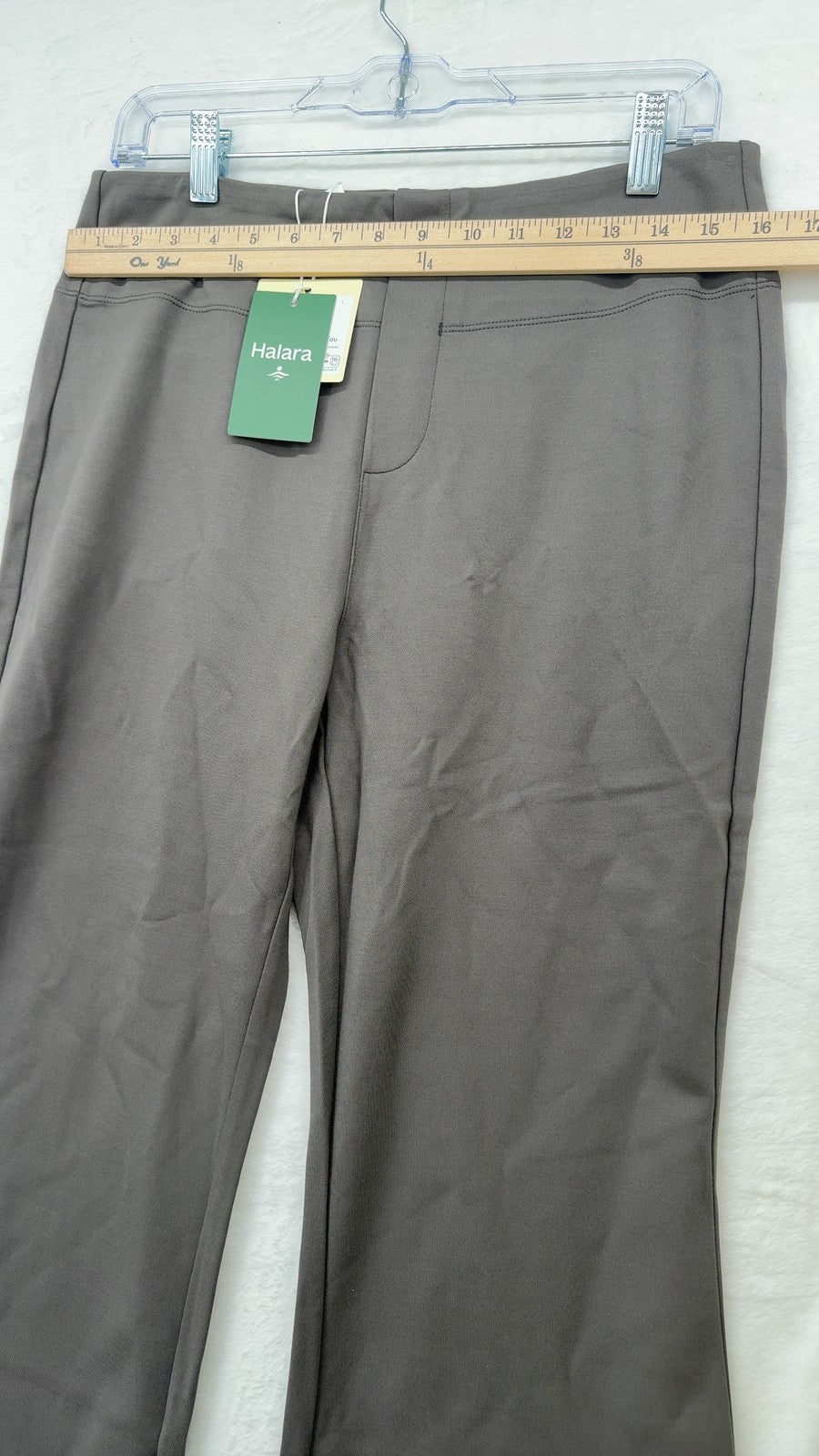 Halara Pants Large Flex High Waisted Pull On Slight Flare Gray Womens New NWT