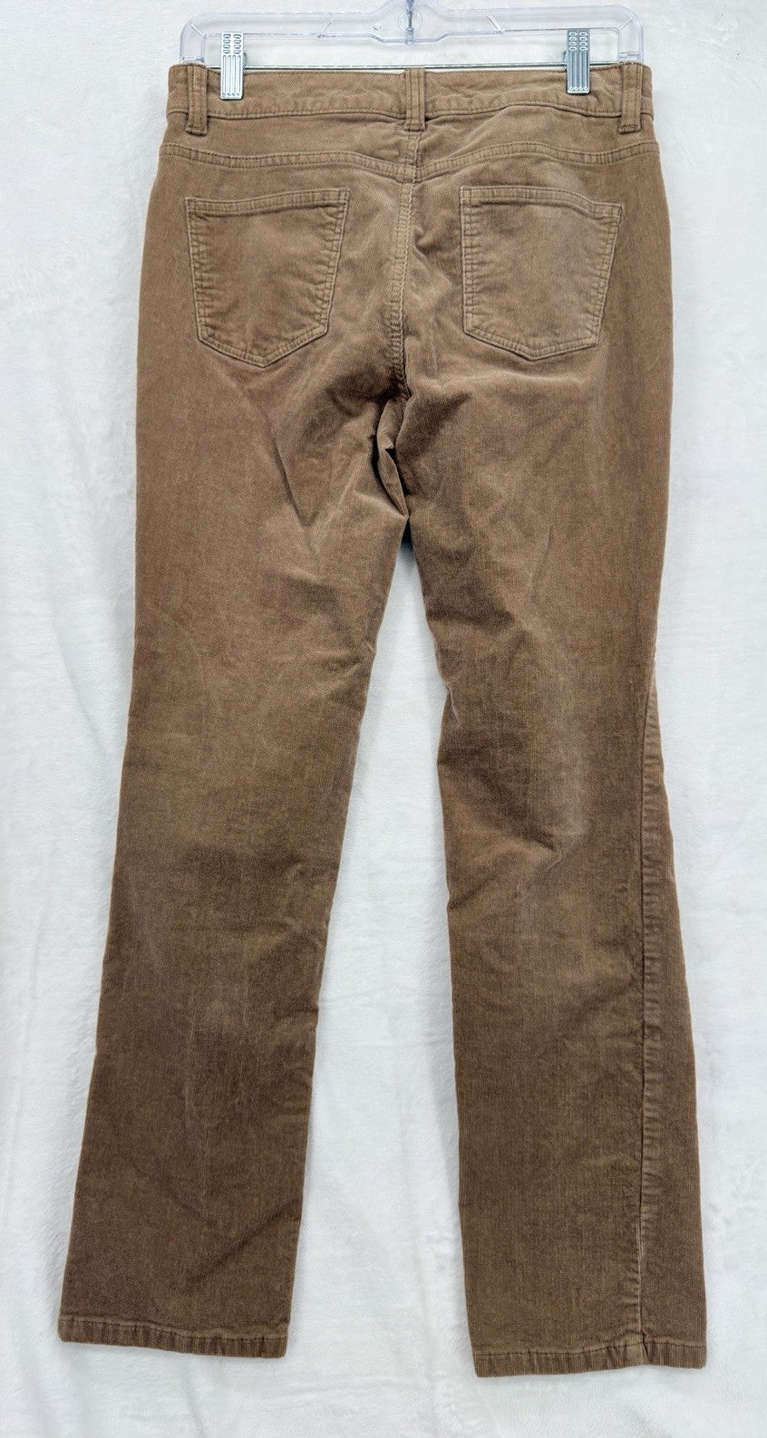 Talbots High Waist Straight Leg Corduroy Pants 4P 4 Petite Womens Camel Beige