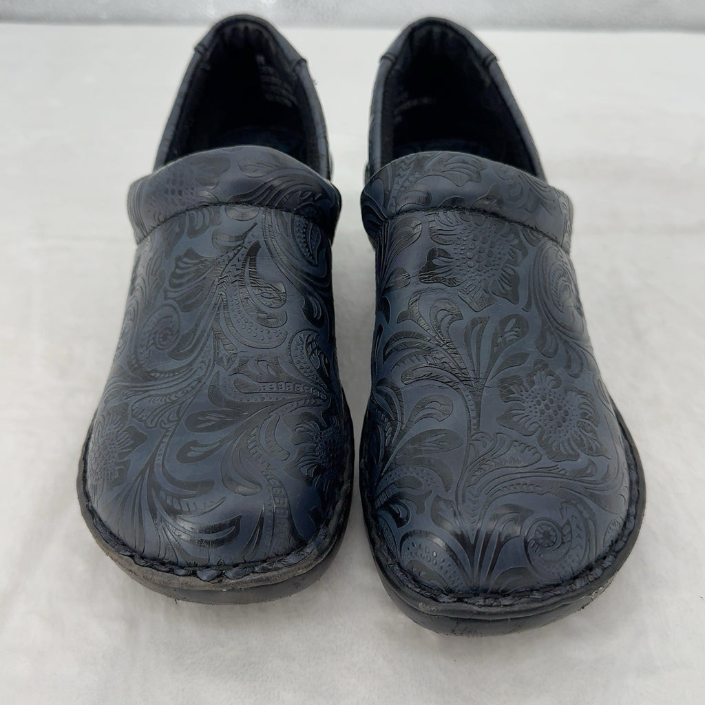 BOC Clogs Size 8 Womens Blue Floral Slip On Shoes B.O.C. 8M