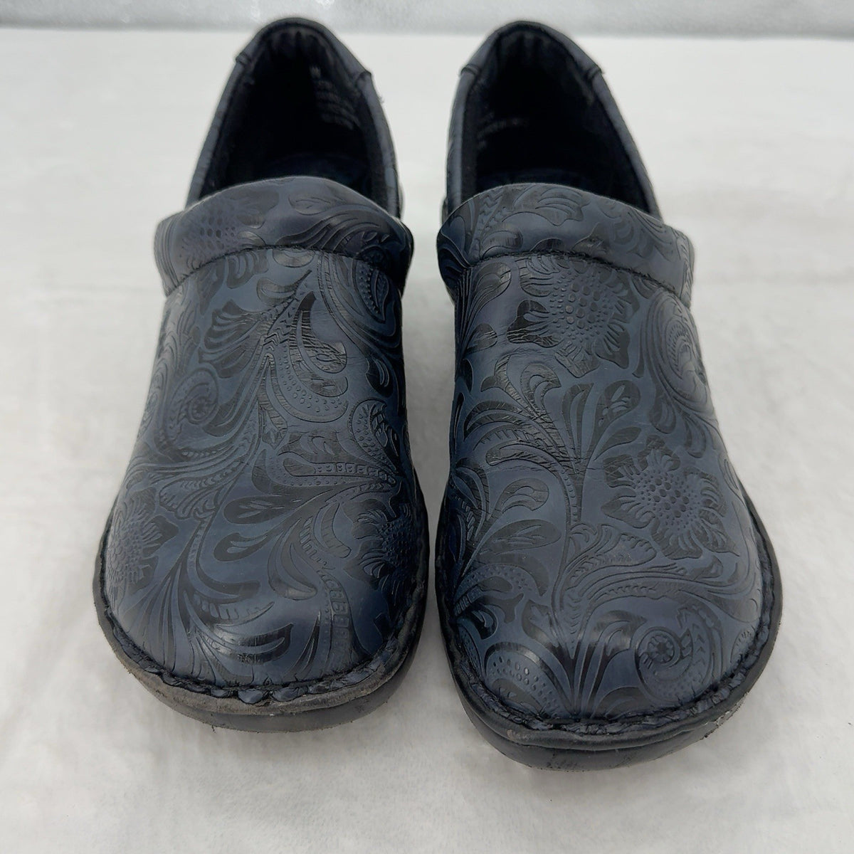 BOC Clogs Size 8 Womens Blue Floral Slip On Shoes B.O.C. 8M