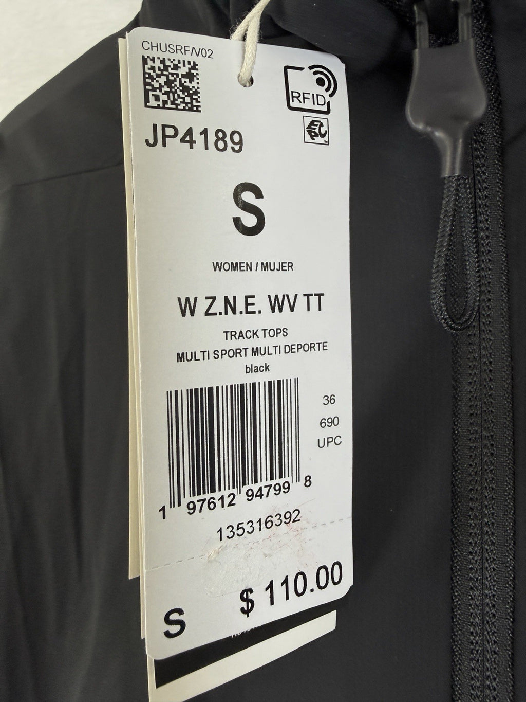 adidas Womens ZNE Woven Bomber Jacket Small Black Track Full Zip NWT New