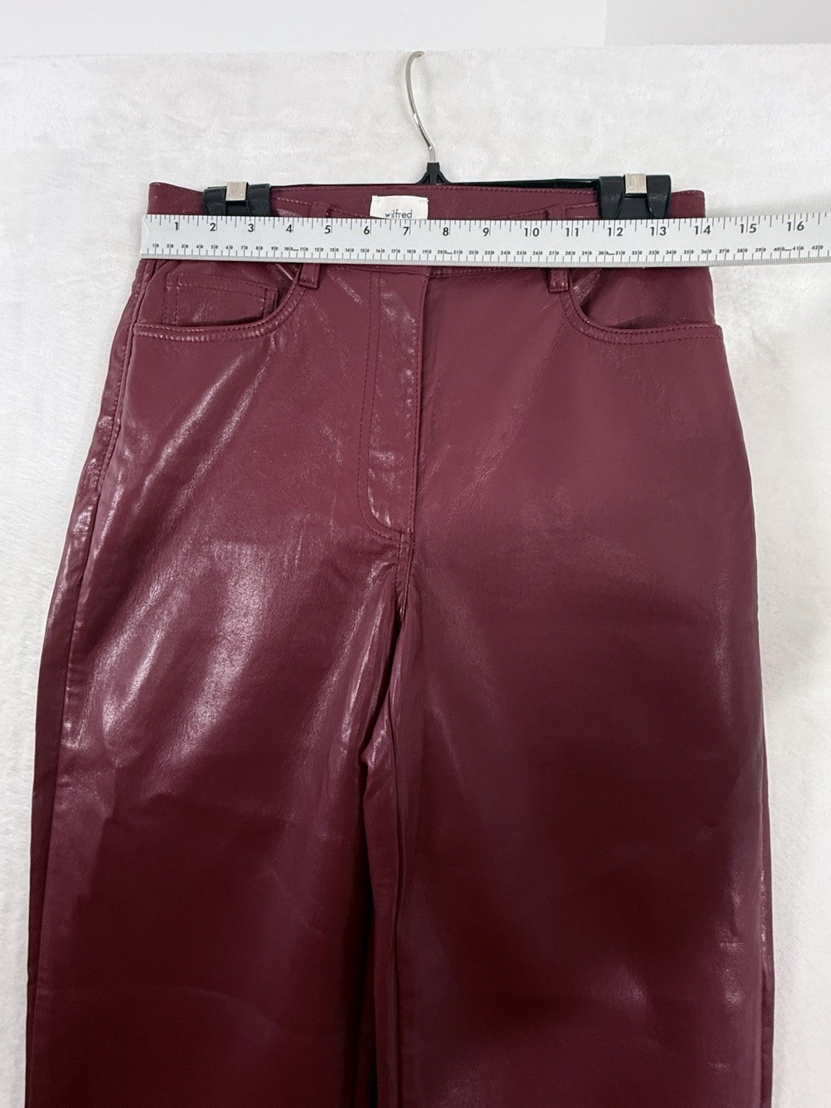 Aritzia Wilfred Faux Leather Pants 6 Lucy Burgundy Red