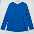 Susan Graver Liquid Knit Top Modern Essentials Long Sleeve Tunic Womens Blue