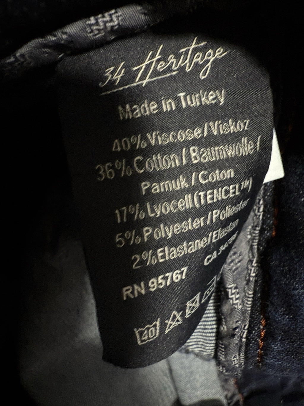 34 Heritage Jeans Courage 32x32 Mens Mid Rise Denim Straight Leg Dark Blue