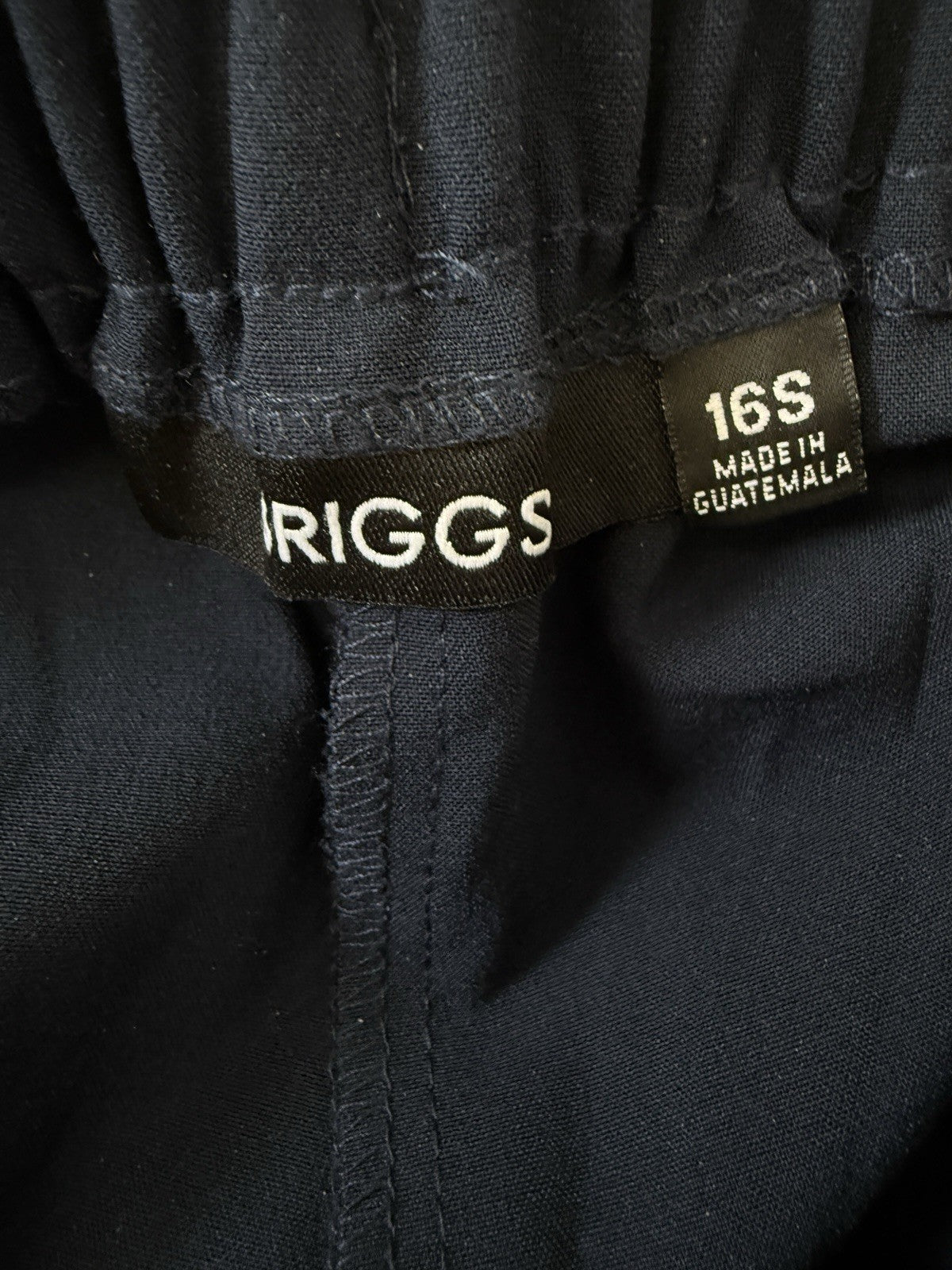 Briggs Pants 16S 16 Short Navy Blue Flat Front Back Elastic Womens Straight Leg