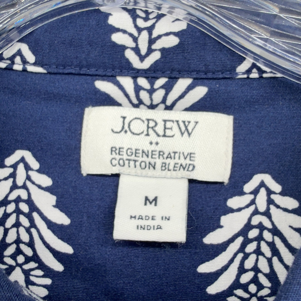 J.Crew Regenerative Cotton Blend Button-Up Shirt Medium Womens Blue Long Sleeve