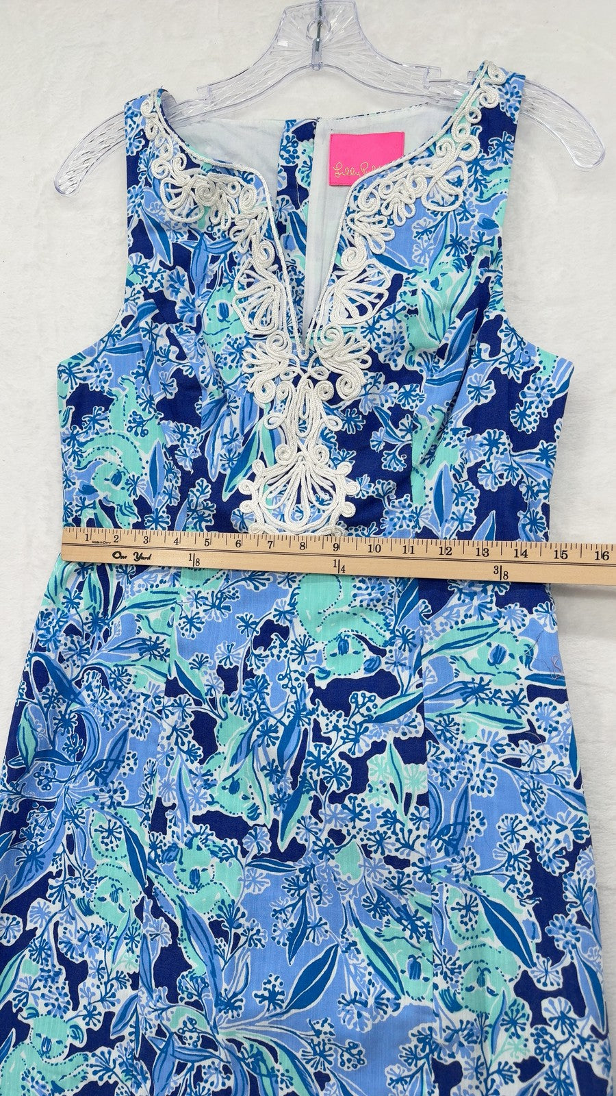 Lilly Pulitzer Gabby Shift Dress 4 Womens Blue Koalafications Print Sleeveless