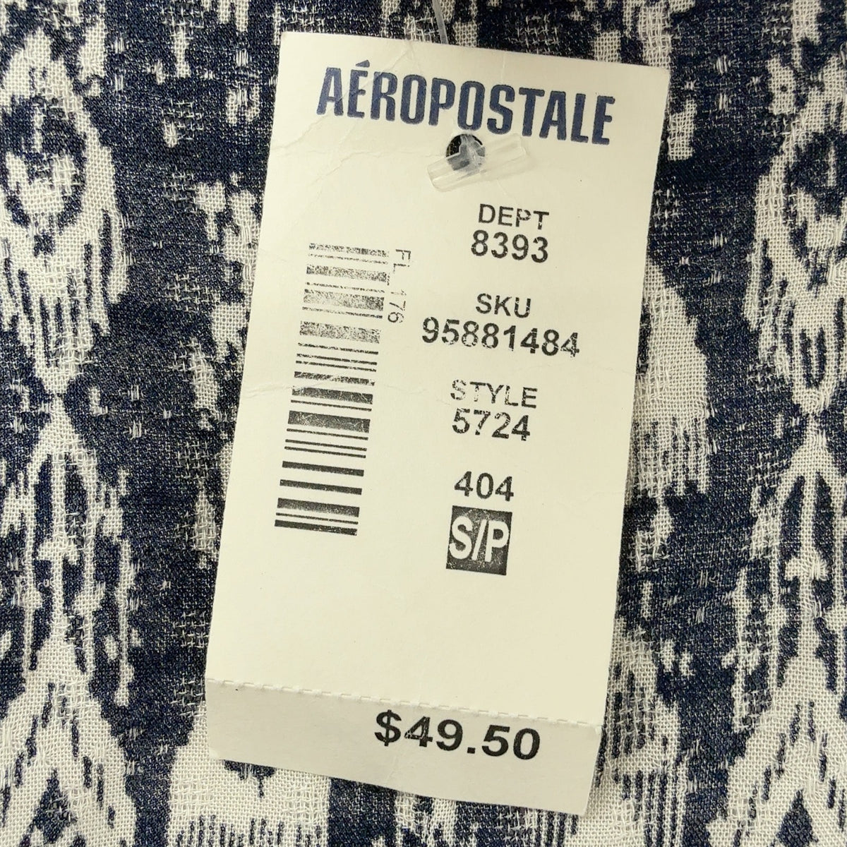 Aeropostale Blouse Small Womens Navy Boho Top Lightweight Long Sleeve New NWT