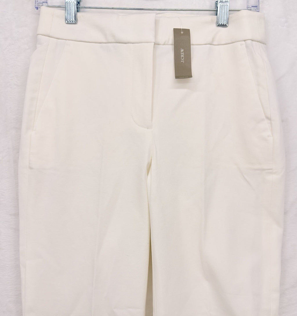 J Crew Hayden Kickout Crop Pants 0 Womens Bi-Stretch Cotton Ivory New NWT