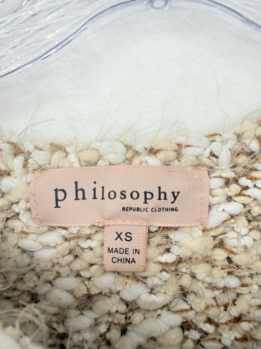 Philosophy Sweater XS Chunky Popcorn Knit Beige Long Sleeve Tops Womens