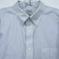 L.L.Bean Slightly Fitted Dress Shirt 16.5 33 Mens Long Sleeve White Blue striped