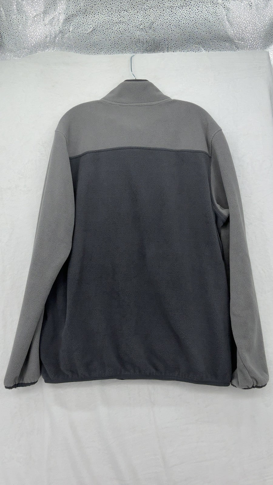 Lands End Fleece Snap Pullover Large Mens Gray