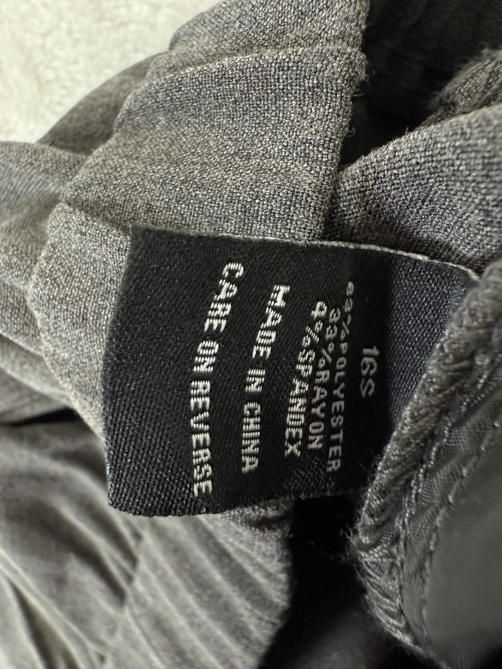 Briggs Pants 16S 16 Short Gray Flat Front Back Elastic Womens 16 Straight Leg