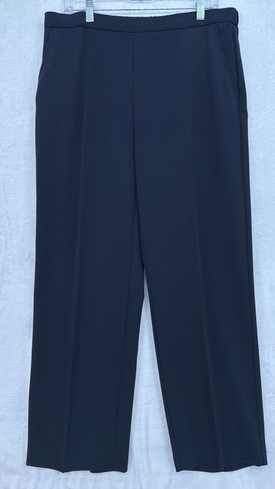 Briggs New York Pants 12 Short Navy Blue Pull On Straight Leg Womens 12S