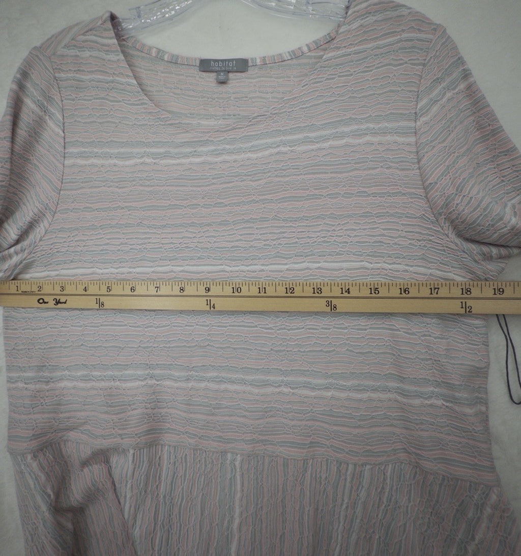 Habitat Clothes To Live In Top Medium Pink Bell Sleeve Artsy Lagenlook Womens