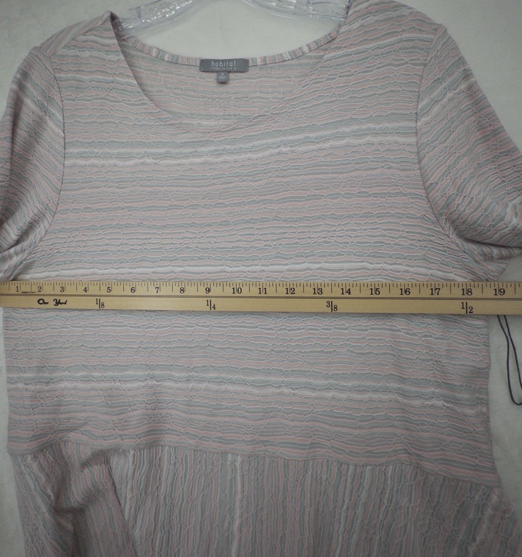 Habitat Clothes To Live In Top Medium Pink Bell Sleeve Artsy Lagenlook Womens