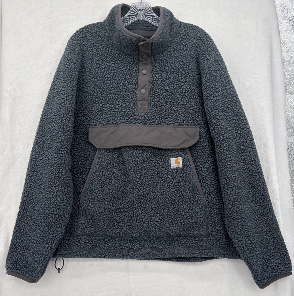 Carhartt Relaxed Fleece Fit Pullover Large Mens Blue Gray Seaside Heather