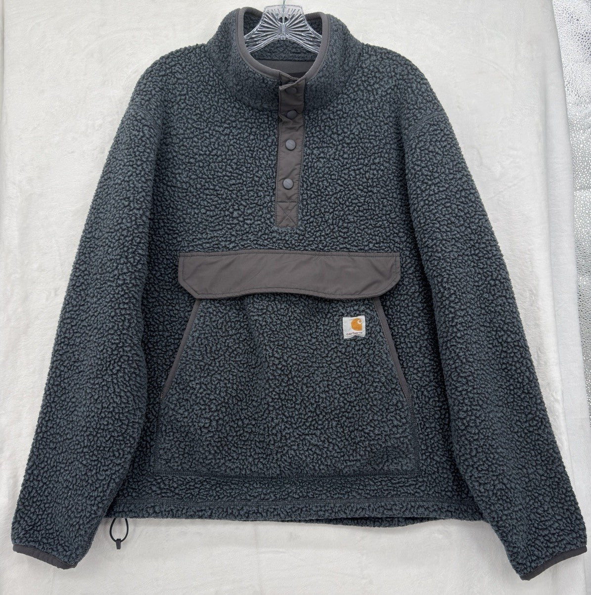 Carhartt Relaxed Fleece Fit Pullover Large Mens Blue Gray Seaside Heather