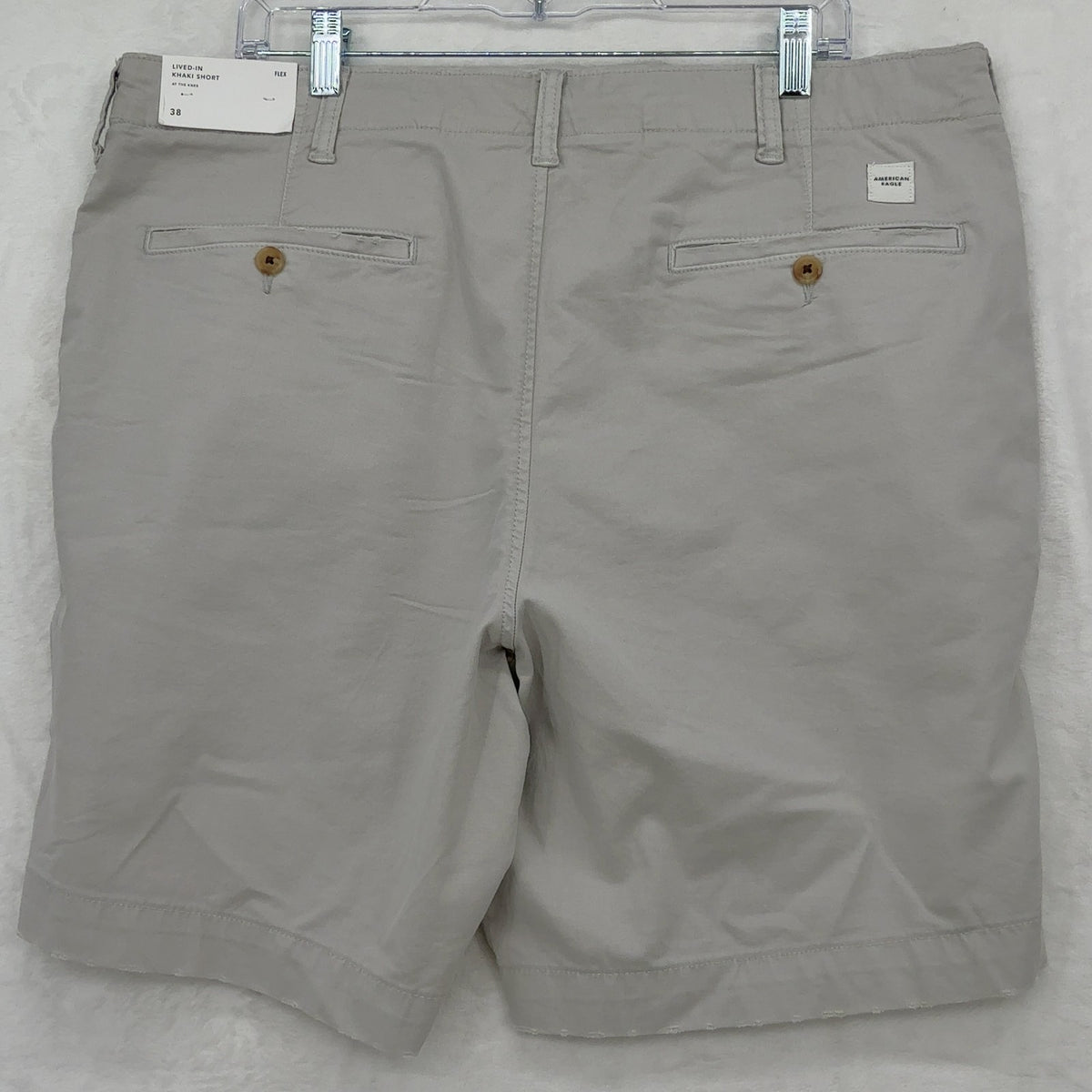 American Eagle Outfitters Lived In Khaki Shorts 38 Mens Beige Flex New NWT