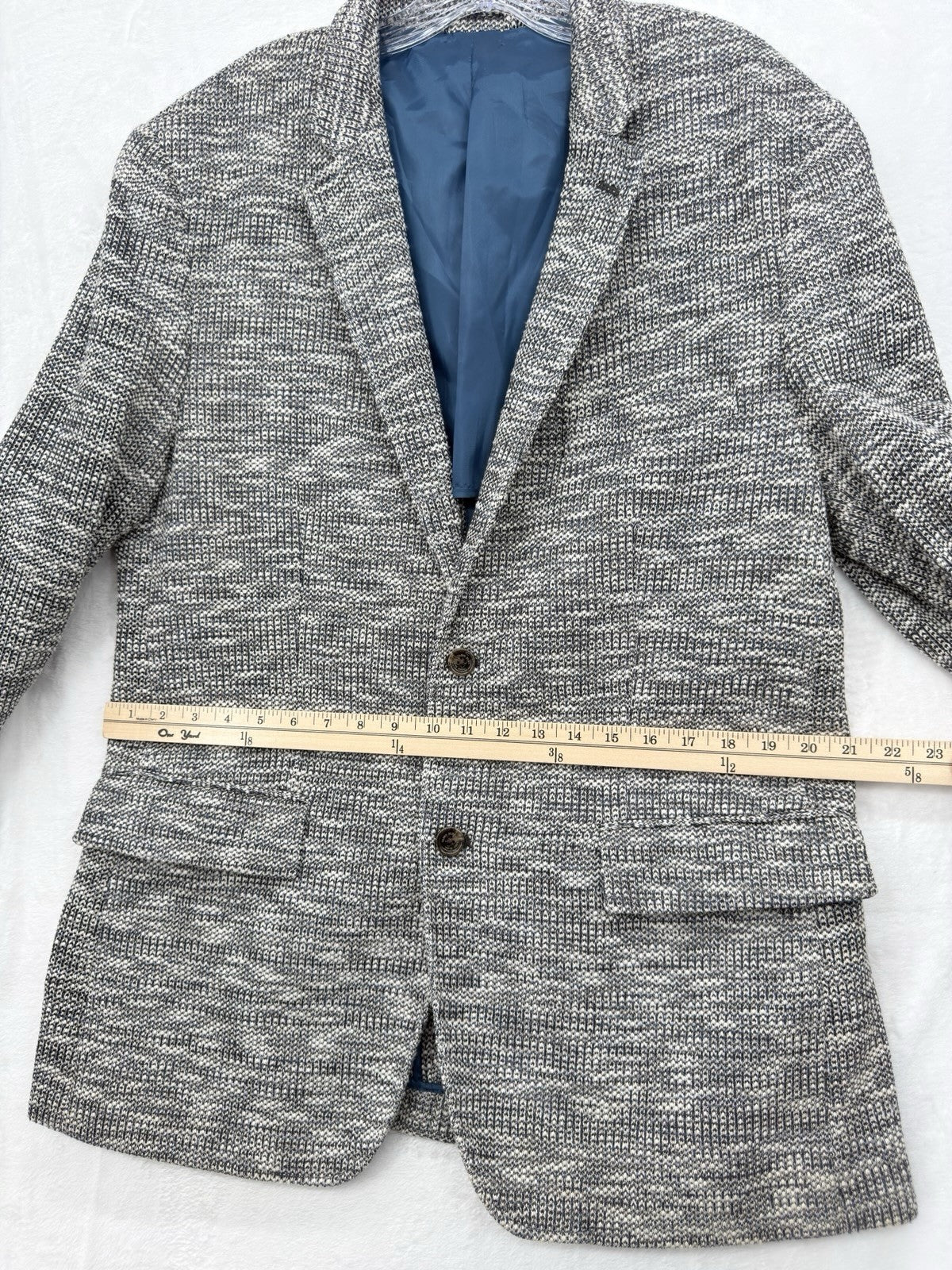 Tasso Elba XL Men's Classic Fit Knit Blazer Sport Coat Gray Blue Jacket