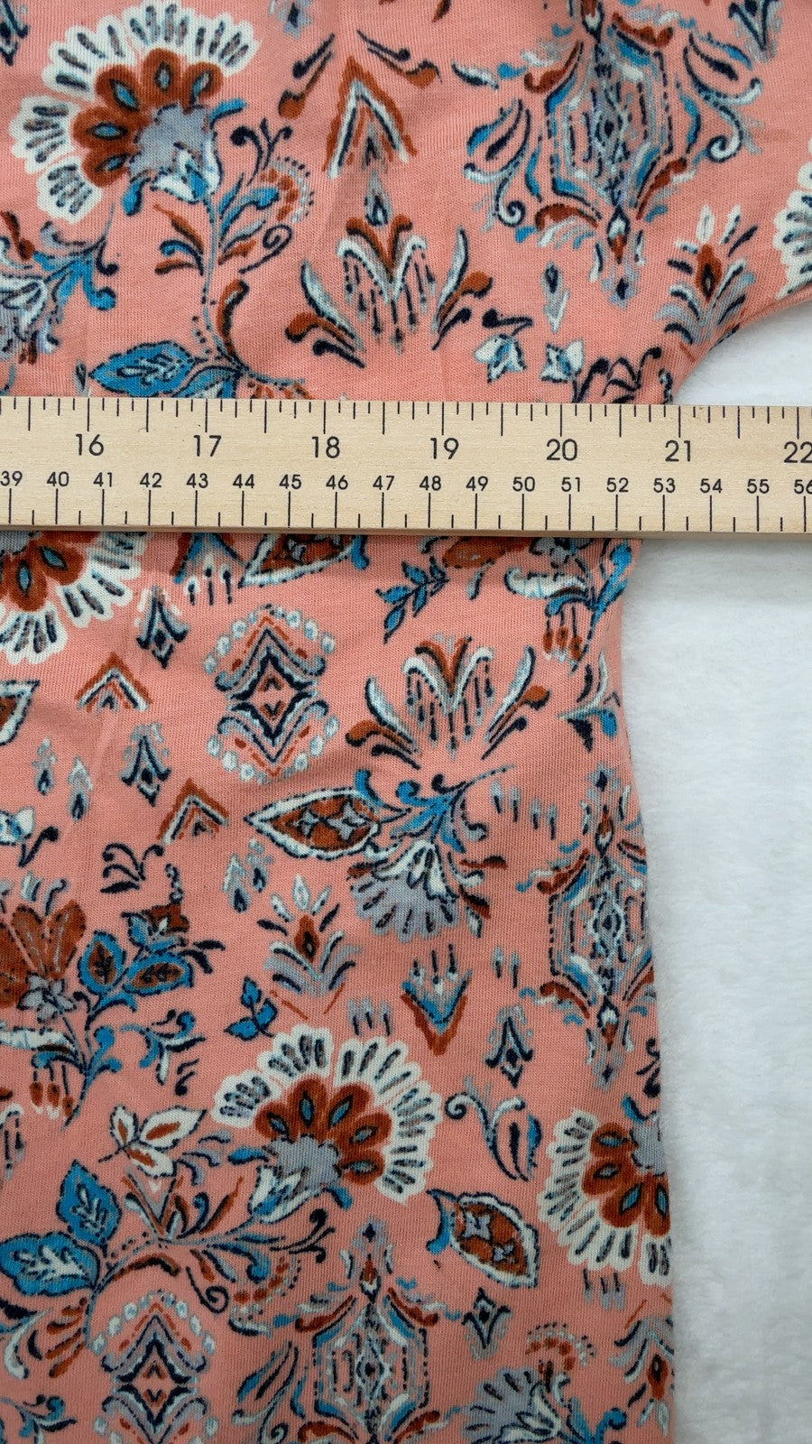 Pure J Jill Printed Henley Tunic Small Womens Pink Floral Long Sleeve Knit