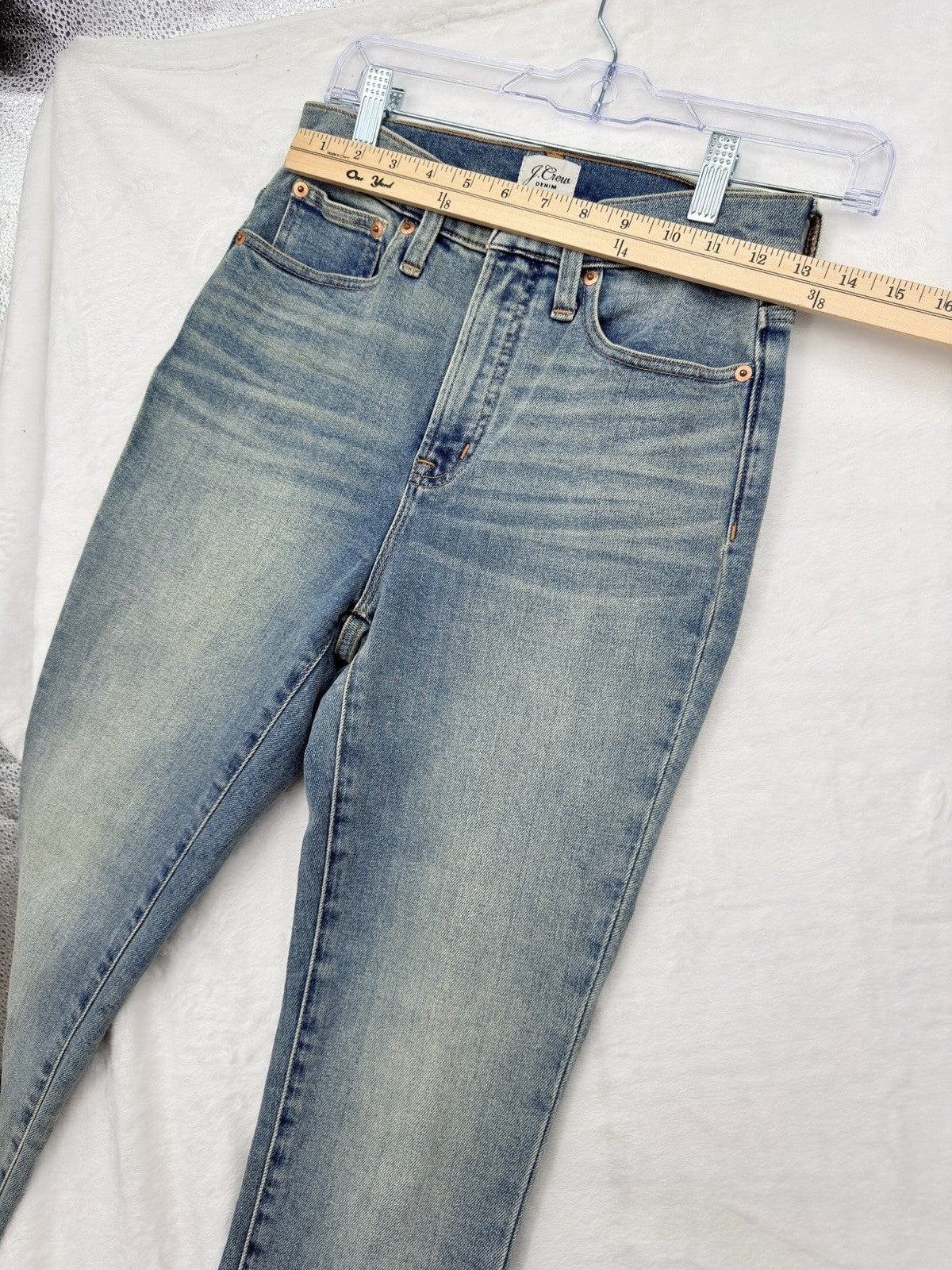 J Crew Curvy Toothpick Jeans 25 Womens Blue Denim High Rise