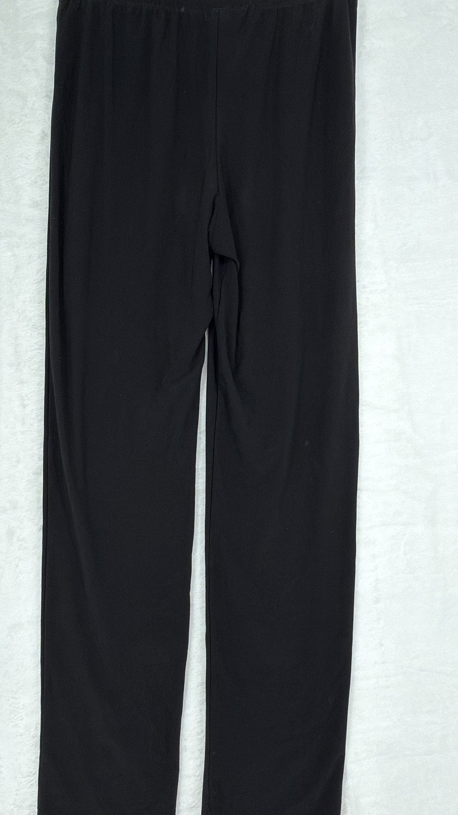 Slinky Brand Pull On Pants Medium Womens Black Floral Laser Cut Hem Lot 2 Pairs