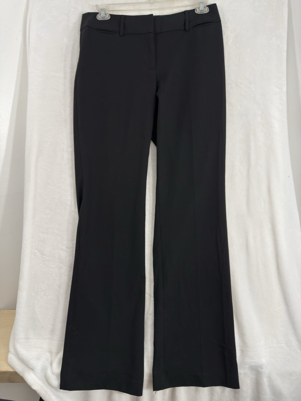 Ann Taylor Loft Julie Trouser Pants 8 Tall 8T Black Straight Leg Womens