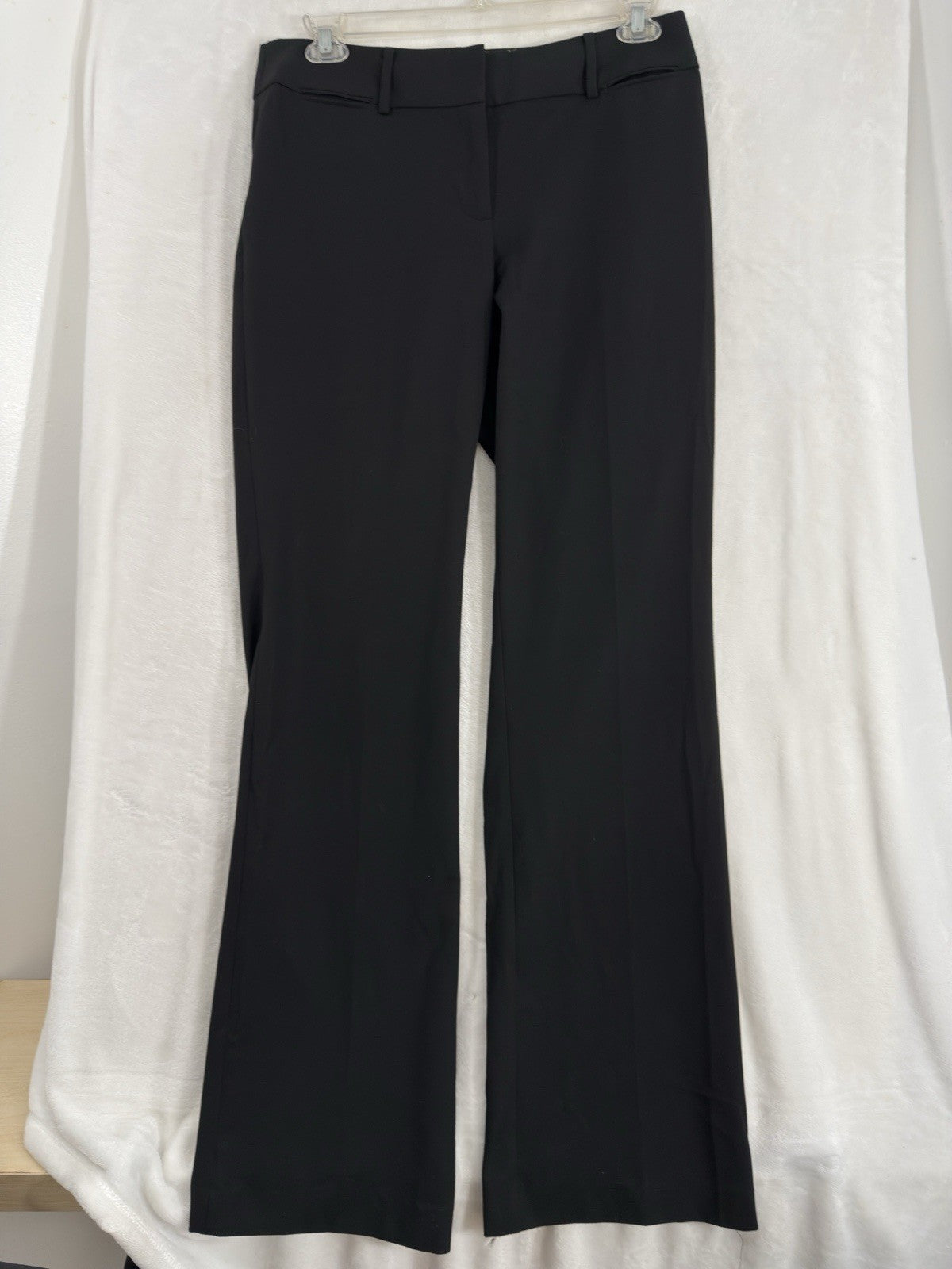 Ann Taylor Loft Julie Trouser Pants 8 Tall 8T Black Straight Leg Womens
