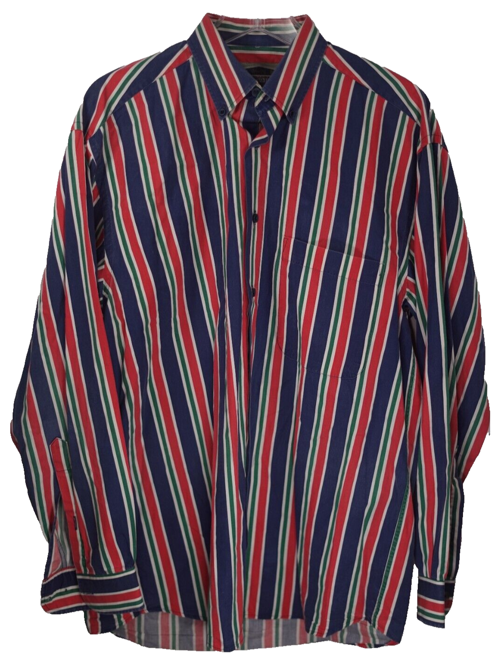 Vintage 90s Y2K Aeropostale Striped Blue Red Green Button Up Shirt Men's Large