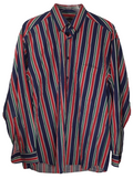 Vintage 90s Y2K Aeropostale Striped Blue Red Green Button Up Shirt Men's Large