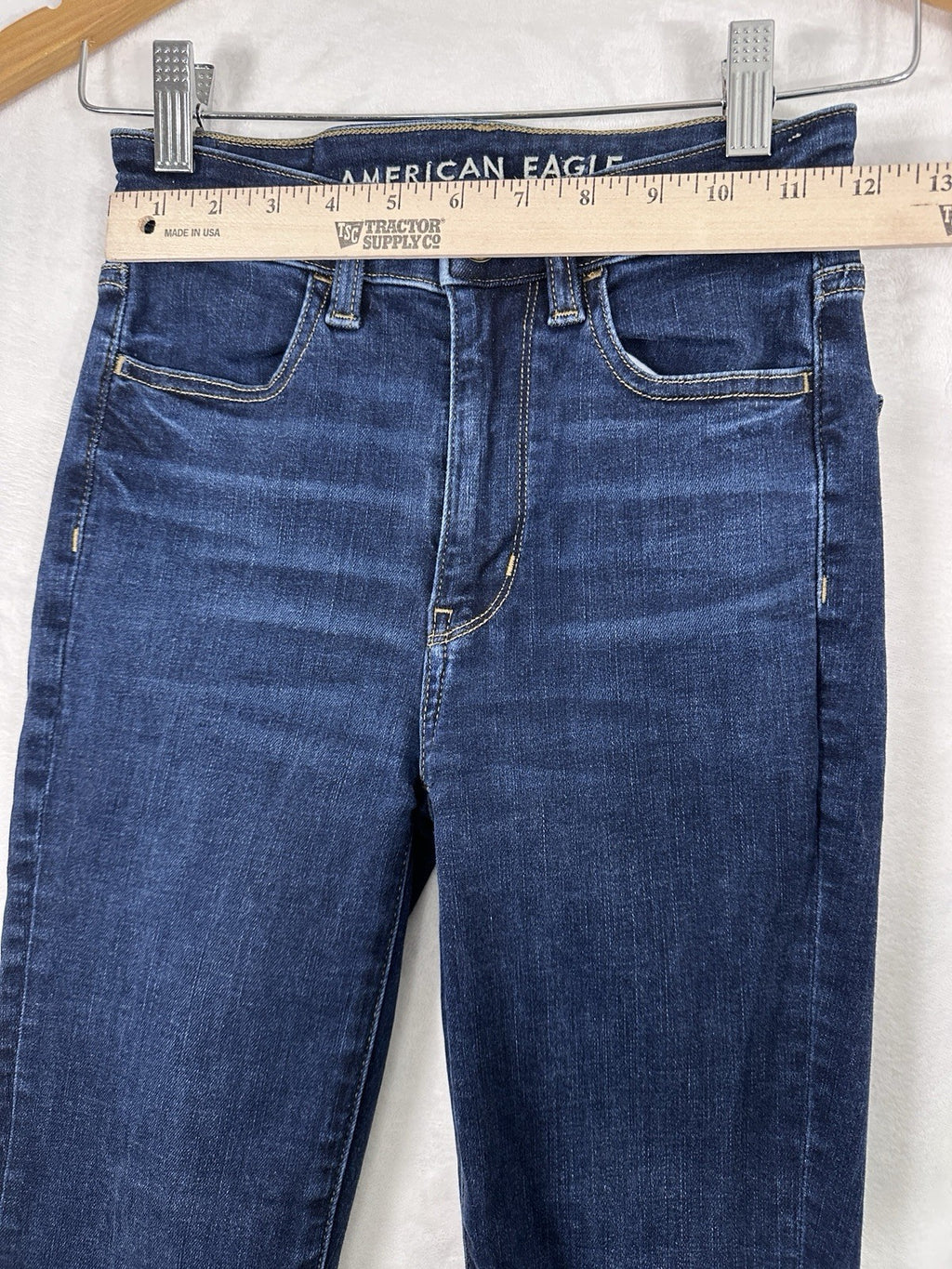 American Eagle 00 Short Super High Rise Jegging Jeans Blue Womens