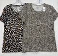 J Crew Top Women Medium Vintage Artist Tee Lot Leopard Print Short Sleeve New