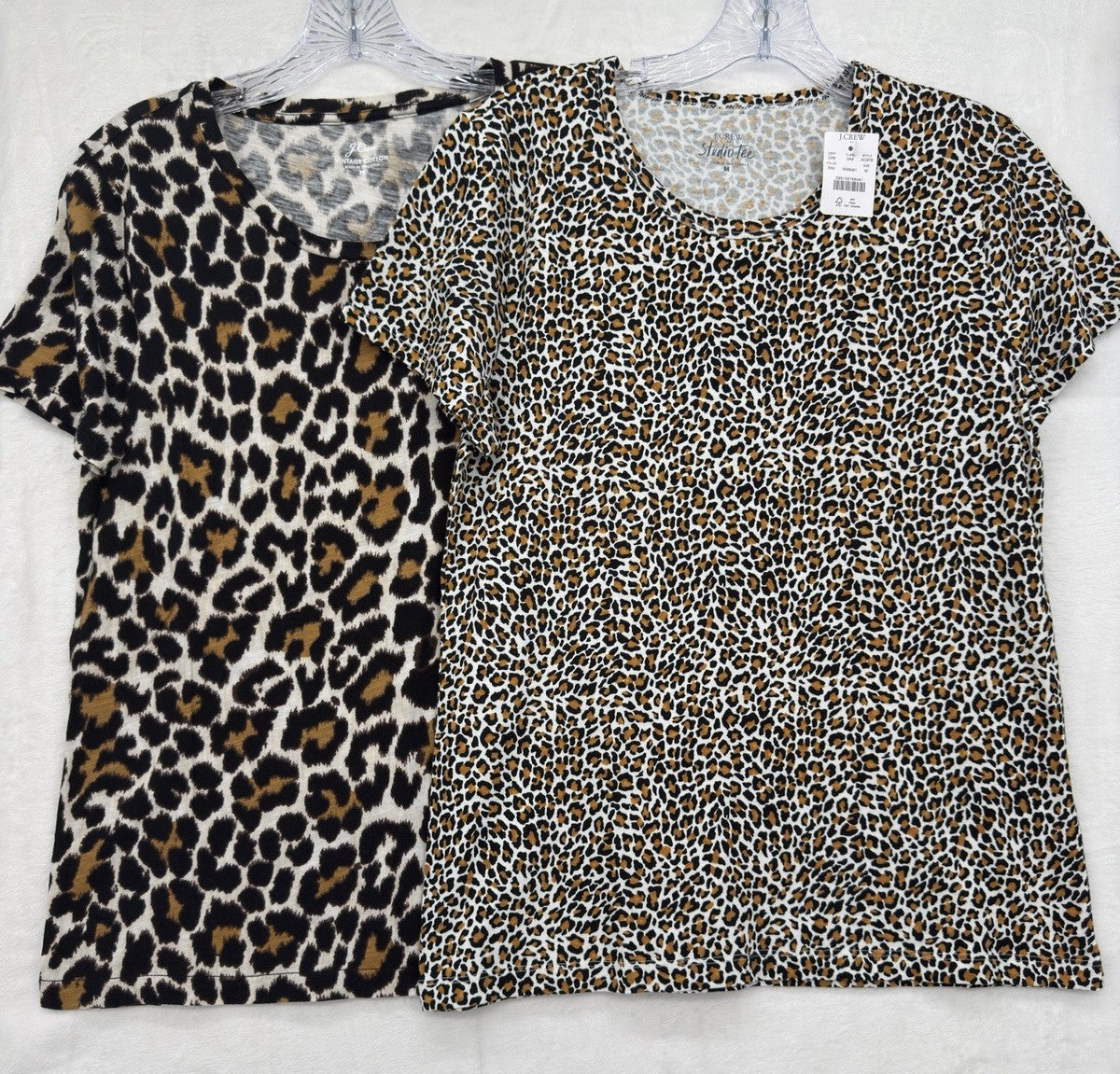 J Crew Top Women Medium Vintage Artist Tee Lot Leopard Print Short Sleeve New