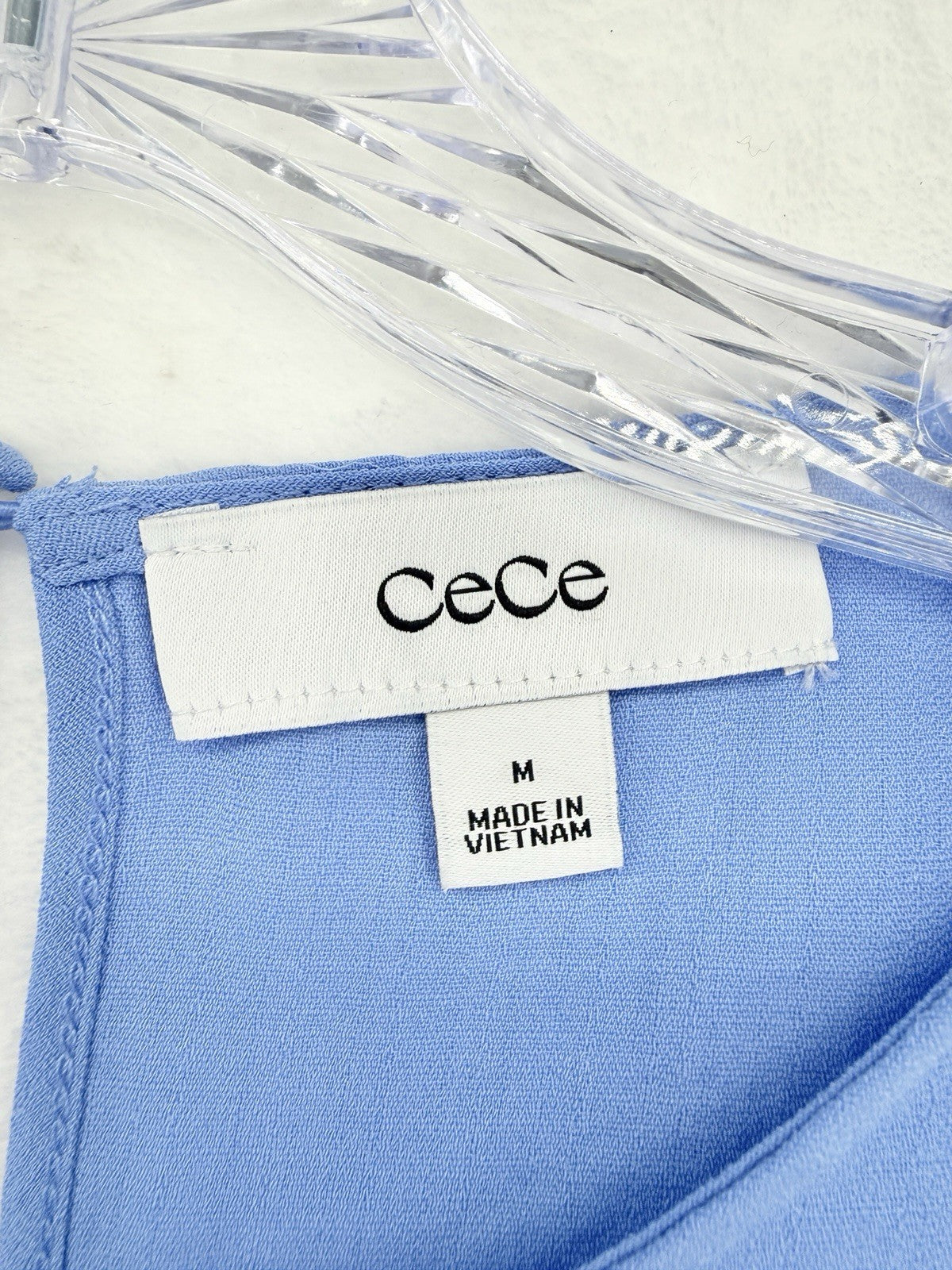 Cece Top Medium Short Sleeve Blue Blouse Womens