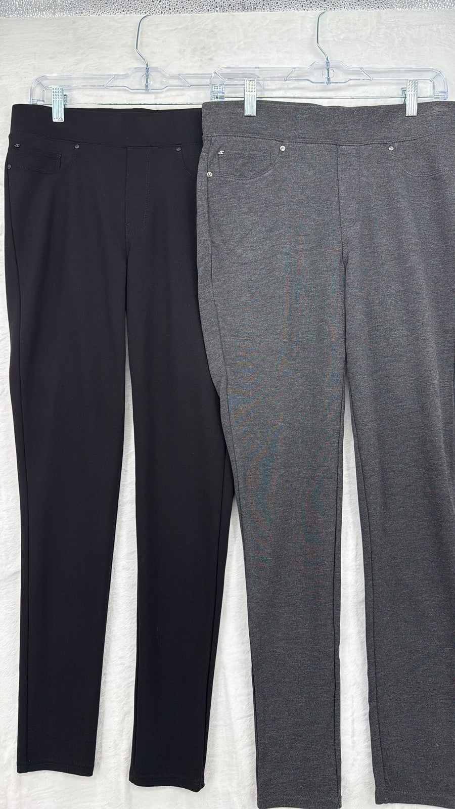 Seven 7 Pull On Leggings Medium Womens Gray Black Lot 5 Pocket Stretch Knit
