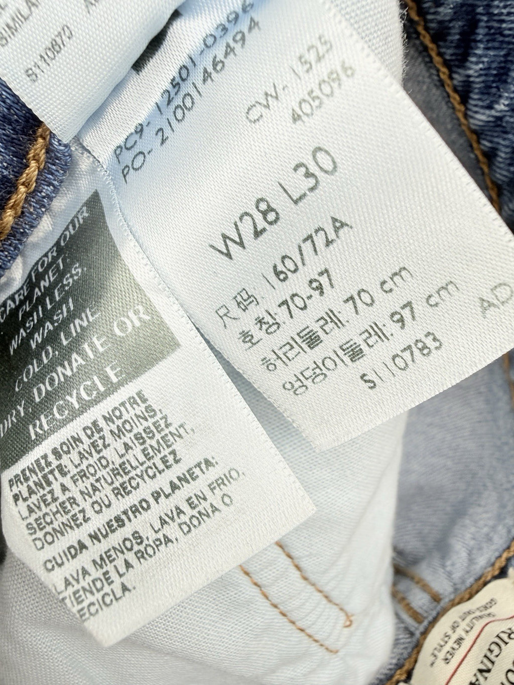 Levis 501 Womens Jeans 28 Cotton Stretch Button Fly Blue 28x30