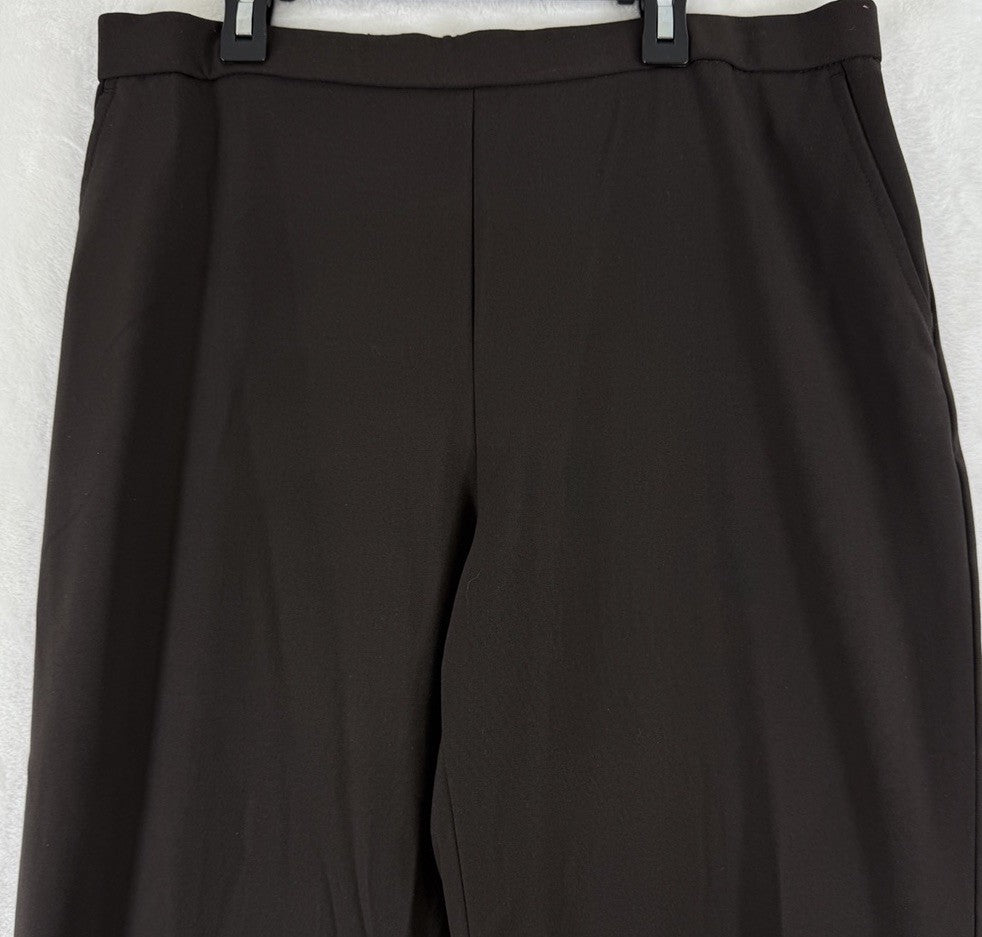 Briggs Pants 16S 16 Short Brown Flat Front Back Elastic Womens 16 Straight Leg