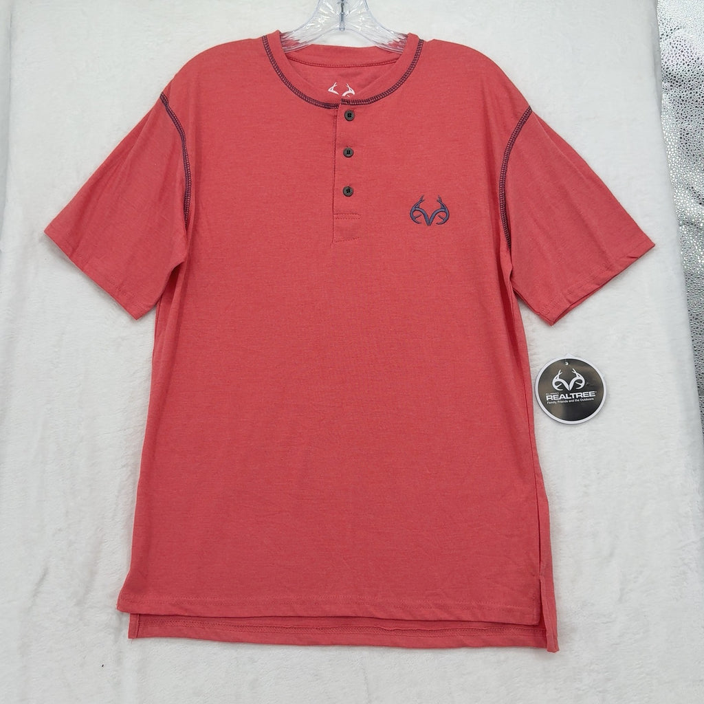 Realtree Henley Shirt Small Mens Short Sleeve New NWT