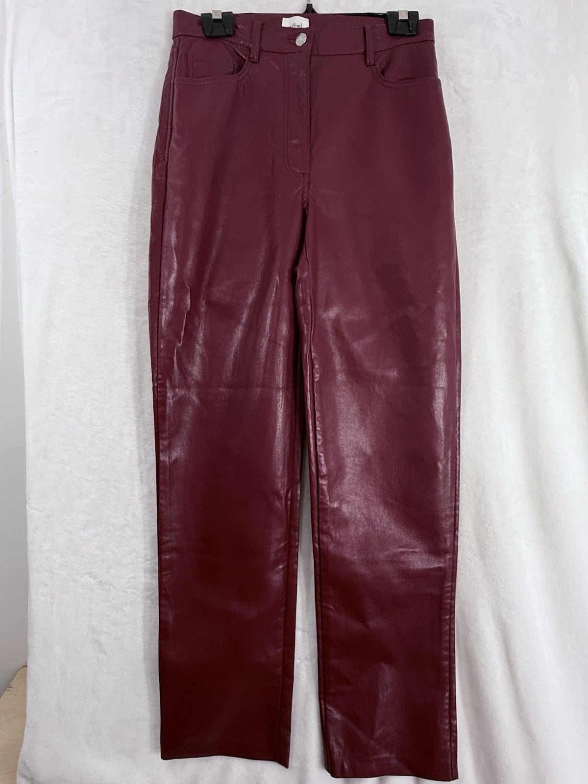 Aritzia Wilfred Faux Leather Pants 6 Lucy Burgundy Red