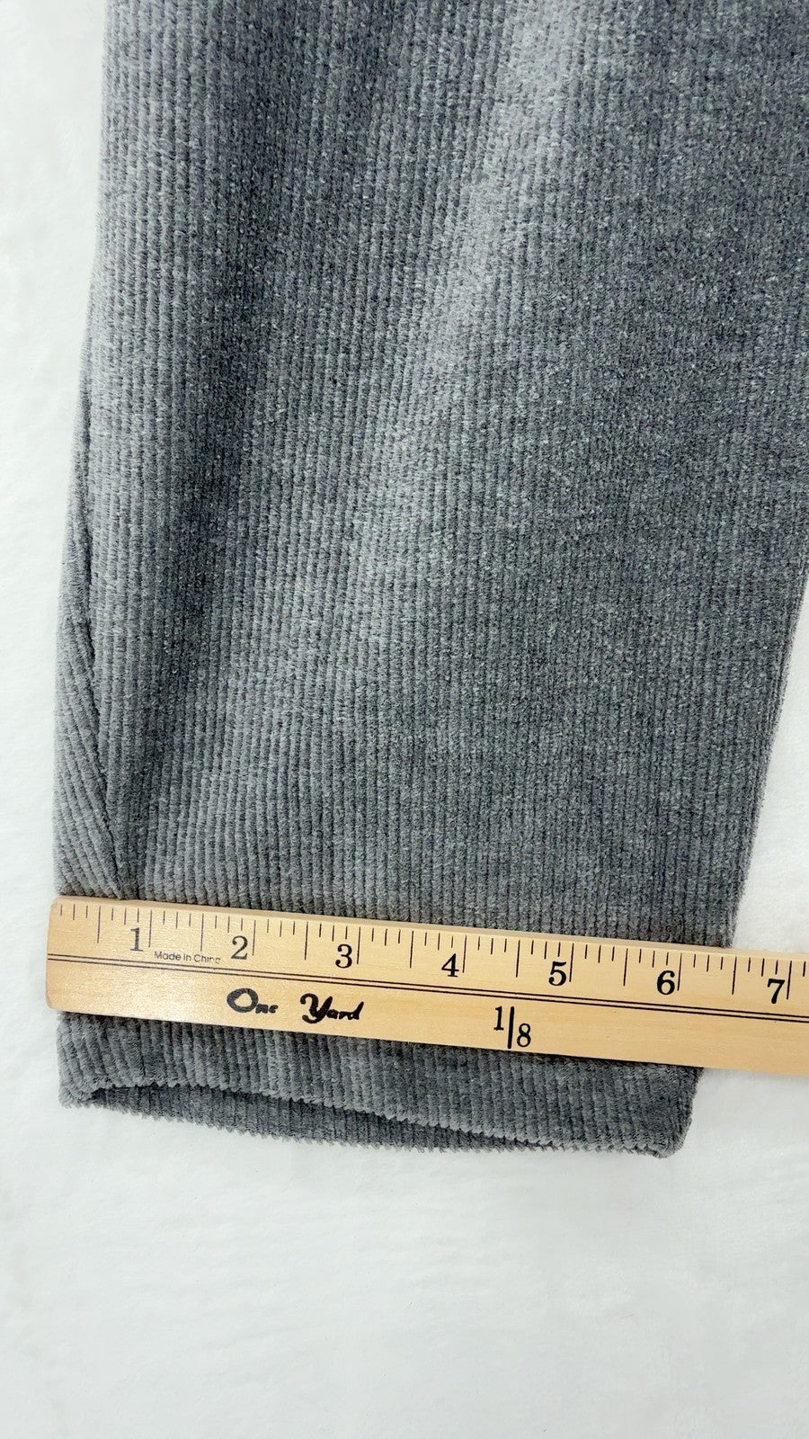 Lands End Sport Knit Straight Leg Corduroy Pants 2XL Womens Gray Stretch Ribbed