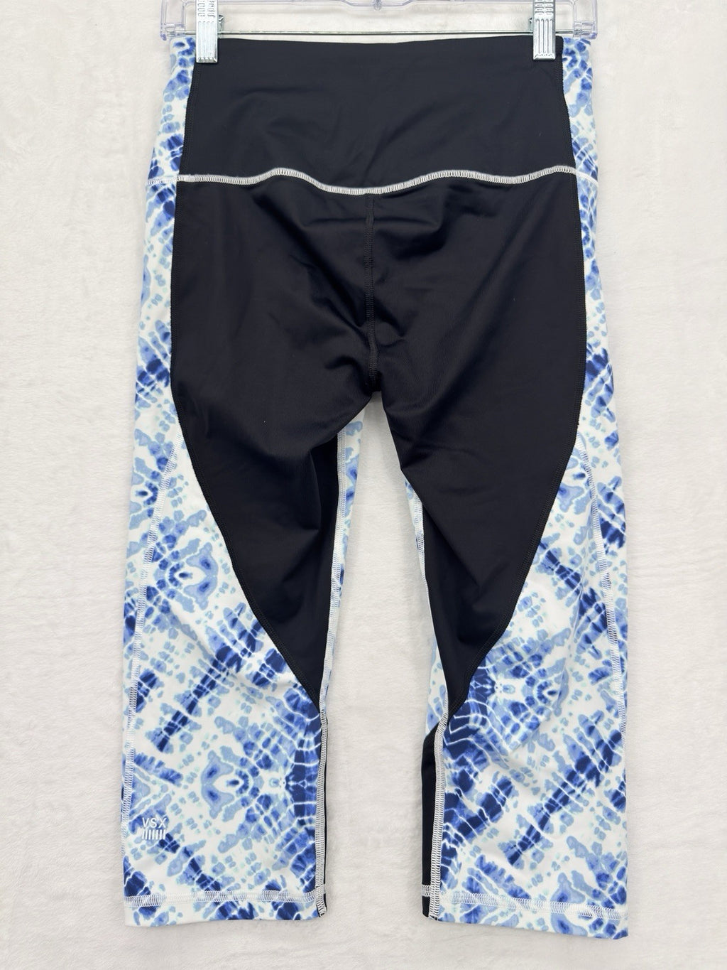 Victoria’s Secret Sport Medium Knockout Leggings Blue Tie Dye Capri Womens VSX