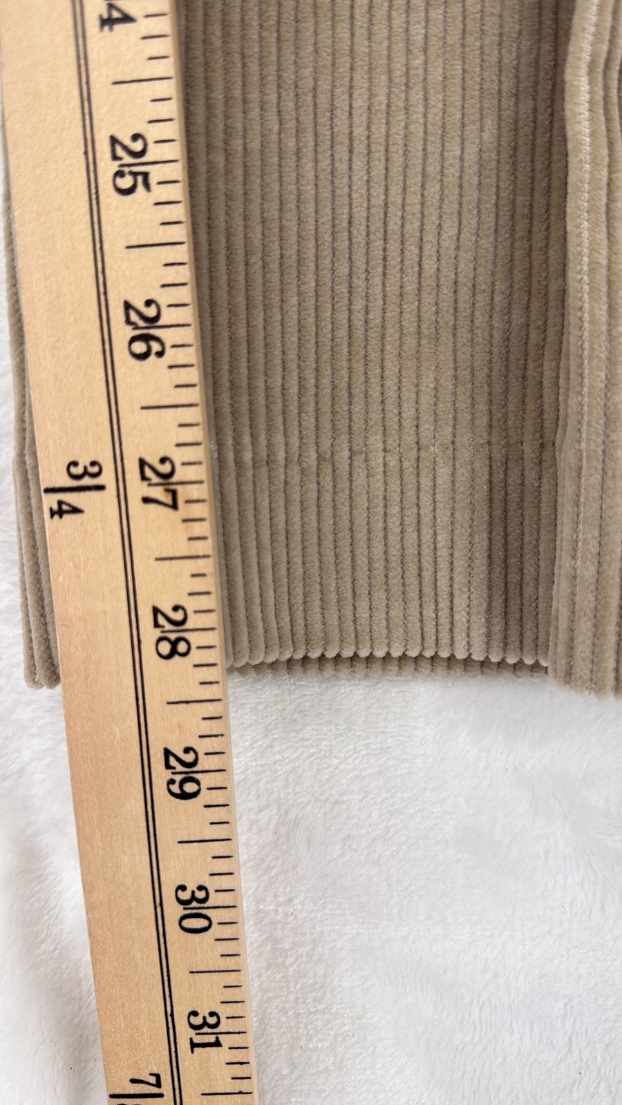 LL Bean Corduroy Pants 32 Mens 32x28 Country Tan Beige Flat Front New NWT