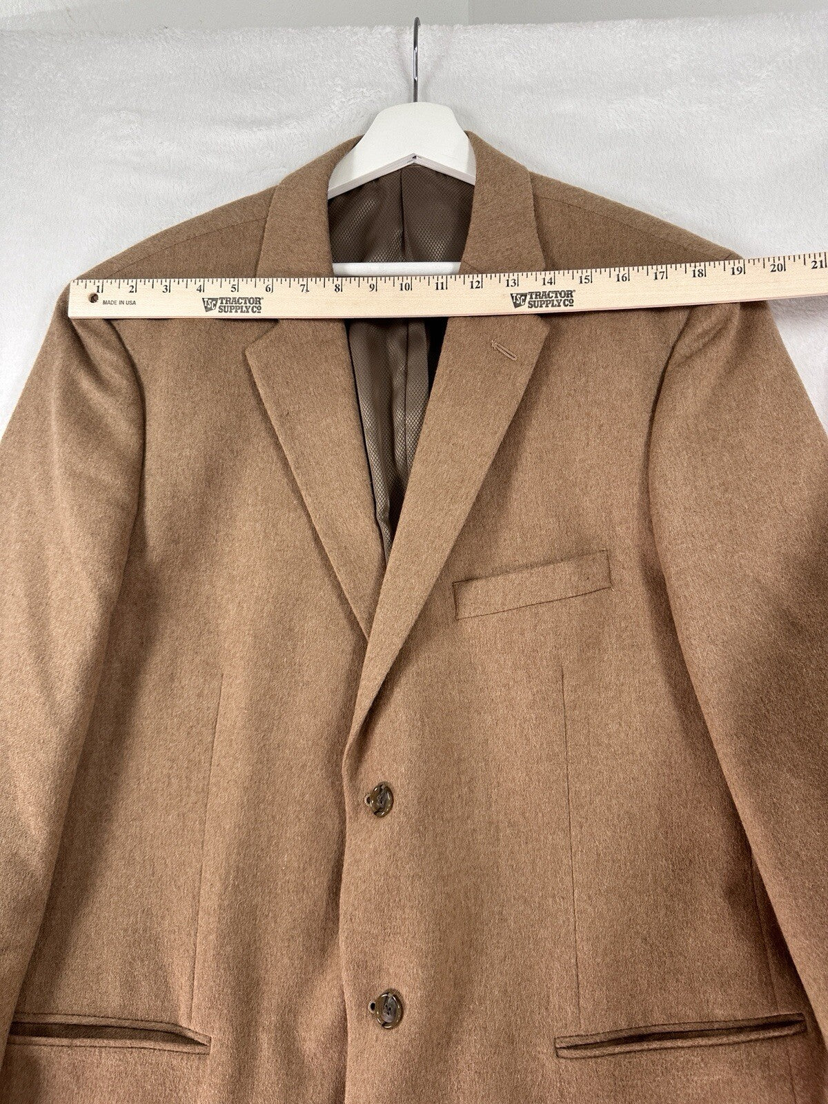 Adolfo 100% Camel Hair Blazer 46L Long Mens Suit Jacket Single Breasted 2 Button