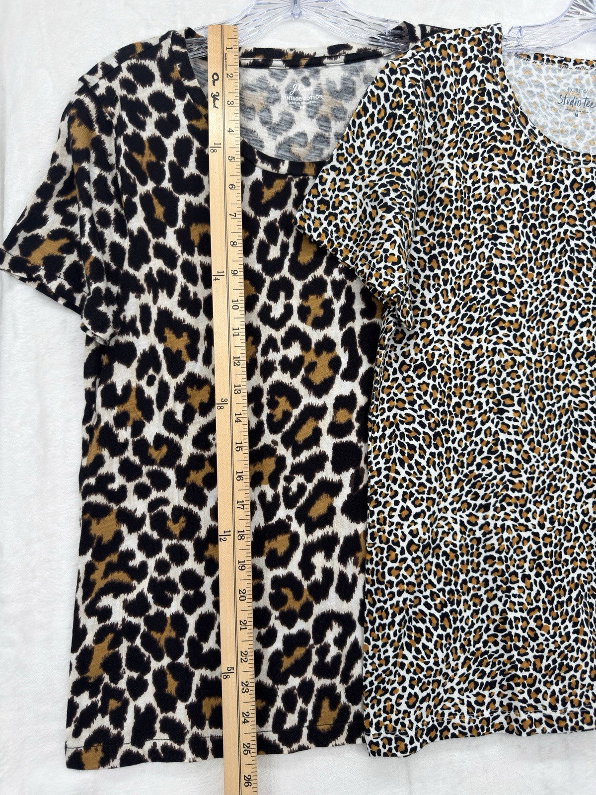 J Crew Top Women Medium Vintage Artist Tee Lot Leopard Print Short Sleeve New