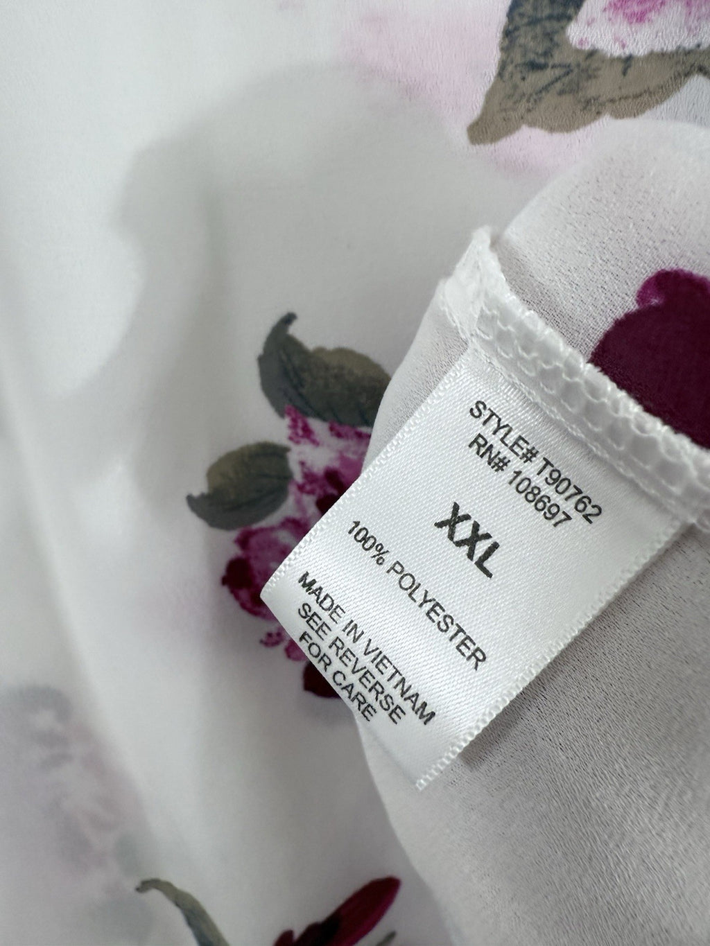 Alice Blue Top 2X Sleeveless Blouse Floral Print White Pink Womens Plus Size Top