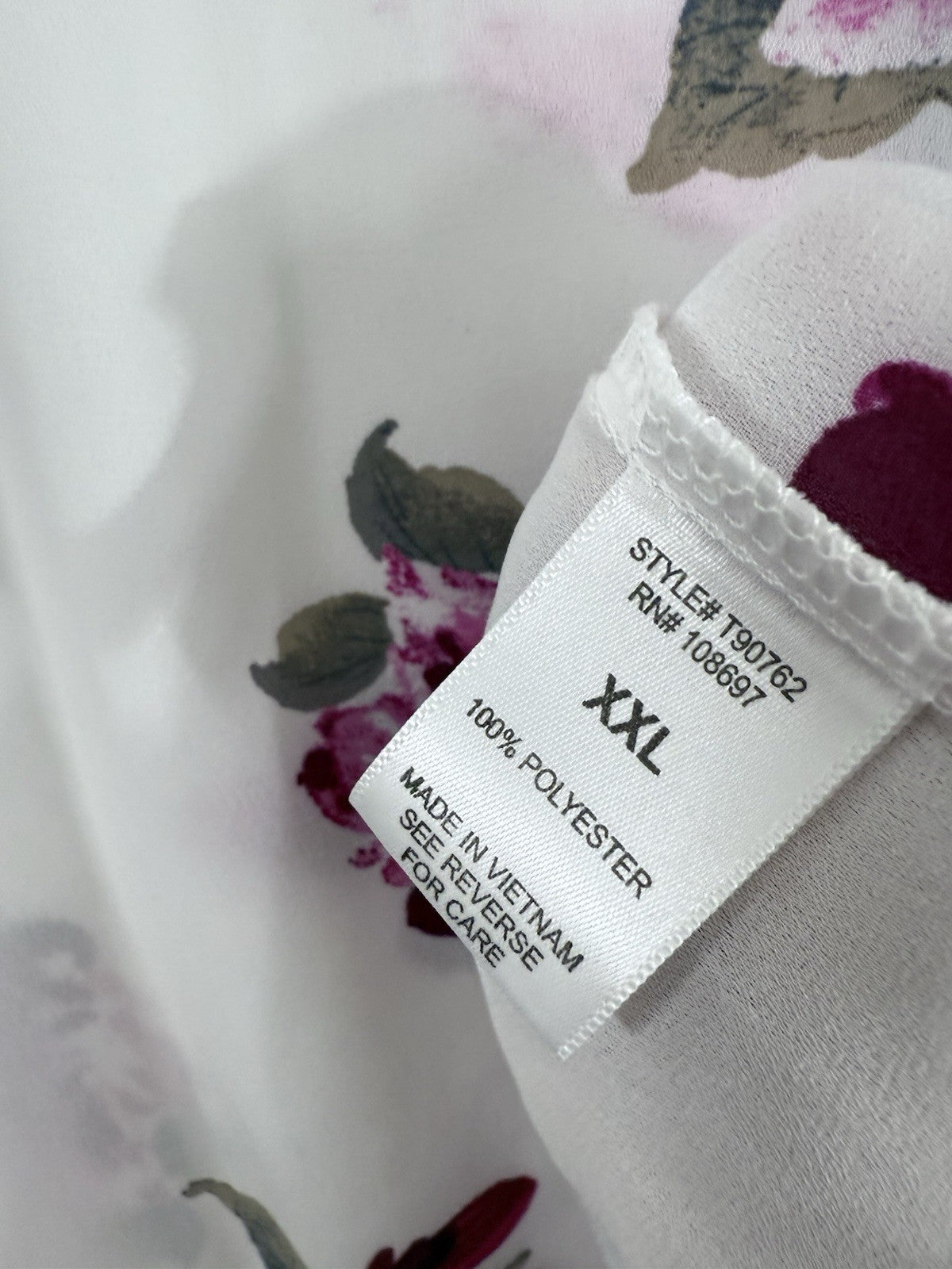 Alice Blue Top 2X Sleeveless Blouse Floral Print White Pink Womens Plus Size Top