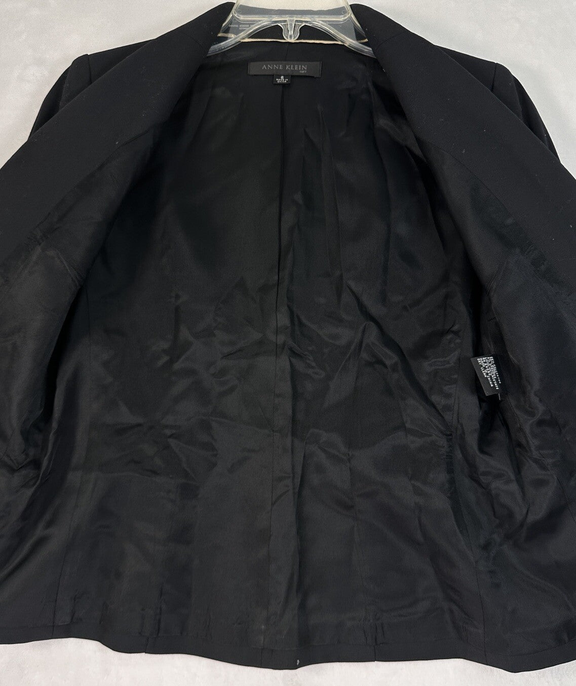 Anne Klein Jacket 6 Black 3 Button Blazer Wool Blend Womens