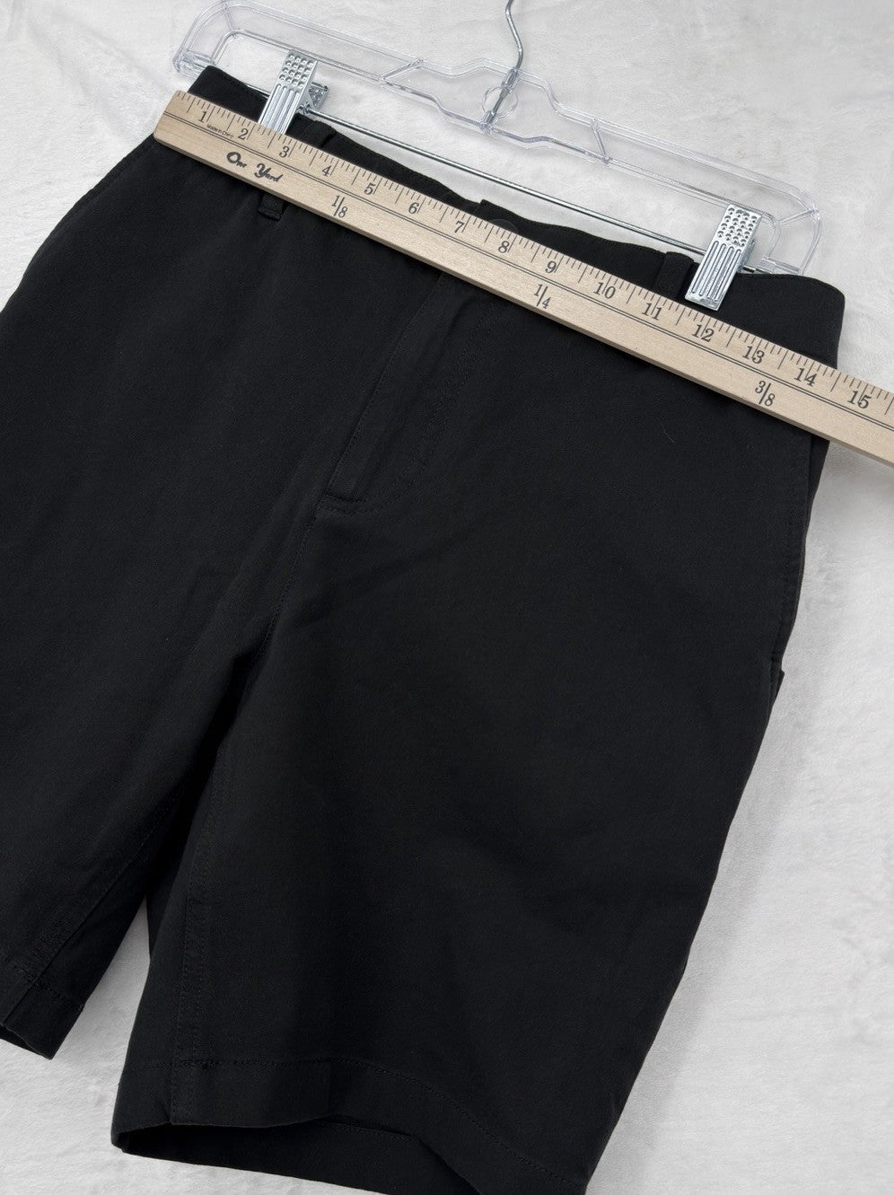 Mugsy Travelers Shorts Medium Mens Black 8” Cotton Stretch Back Elastic