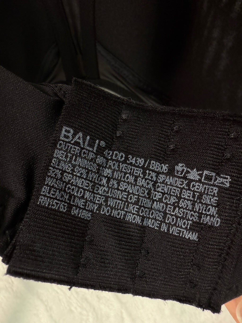 Bali Bra 42DD 3439 Black Smooth U Underwire Womens